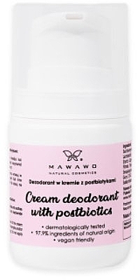 Крем-дезодорант із постбіотиками - Mawawo Cream Deodorant With Postbiotics — фото N1