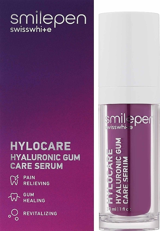 Сироватка для догляду за яснами - SwissWhite Smilepen Hylocare Hyaluronic Gum Care Serum — фото N2