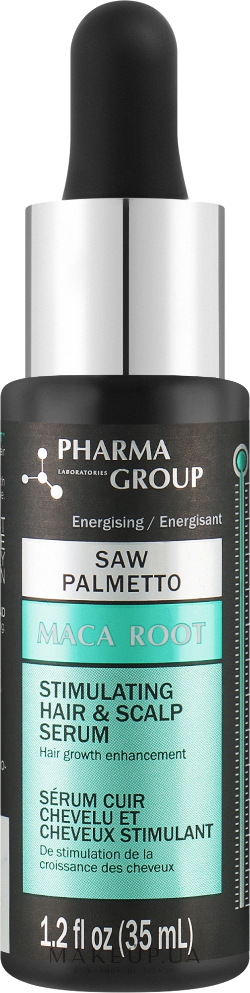 Стимулирующая сыворотка - Pharma Group Laboratories Saw Palmetto + Maca Root Hair & Scalp Serum — фото 35ml