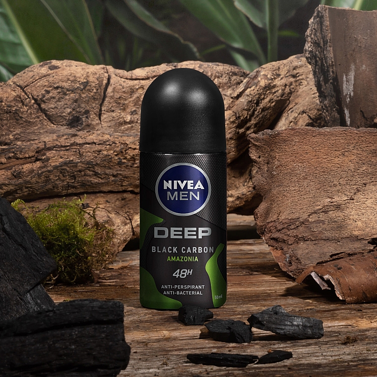 Дезодорант кульковий для чоловіків - NIVEA MEN Deep Black Carbon Amazonia Anti-Perspirant — фото N3