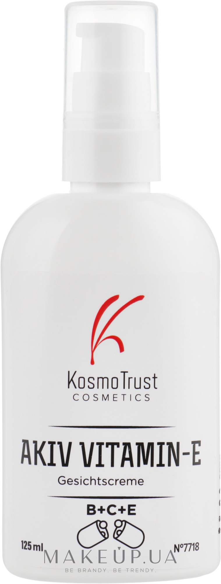 Профессиональный крем с витаминами В+С+Е регулирующий - KosmoTrust Akiv Vitamin-E Gesichtscreme — фото 125ml
