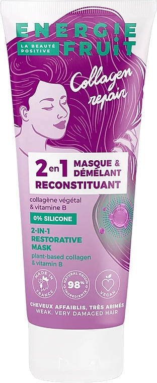Коллагеновая восстанавливающая маска 2в1 - Energie Fruit Plant Based Collagen & Vitamin B 2in1 Restorative Mask — фото N1
