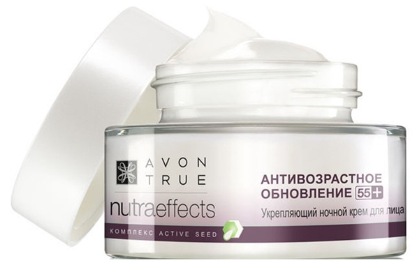 Ночной крем для лица "Антивозрастное обновление 55+" - Avon True Nutra Effects