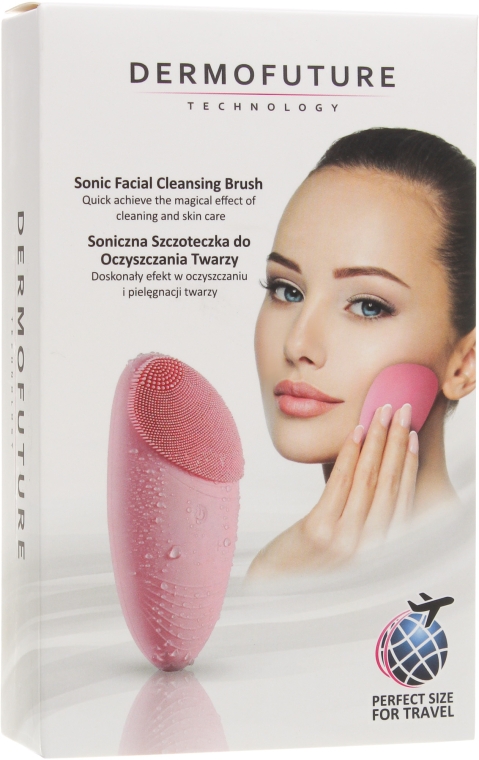 Електрощітка для очищення обличчя, рожева - Dermo Future Technology — фото N1