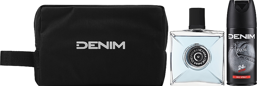 Denim Black - Набор (ash/lot/100ml + deo/150ml + bag) — фото N2