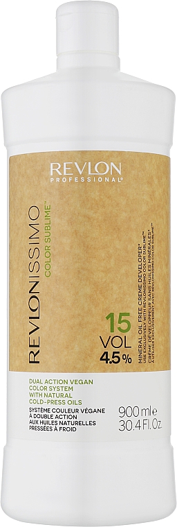Живильний веганський кремоподібний окислювач - Revlon Revlonissimo Color Sublime Mineral Oil Free Creme Developer 15 Vol 4,5% — фото N1