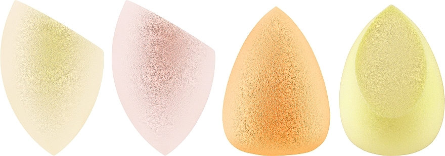 Спонж-блендер, 4 шт., рожевий, фіолетовий, жовтий, помаранчевий - Top Choice 3D Make-up Sponge — фото N1