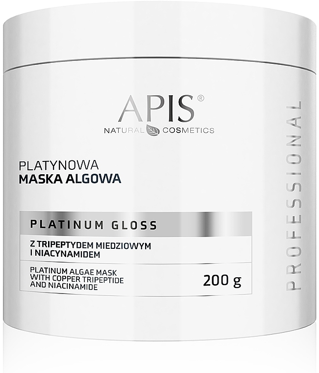 Платинова маска з водоростей із трипептидом міді та ніацинамідом - APIS Professional Platinum Gloss Platinum Algae Mask — фото N1