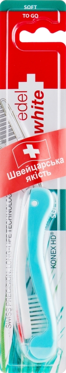 Дорожная зубная щетка, мягкая, бирюзовая - Edel+White Road — фото N1