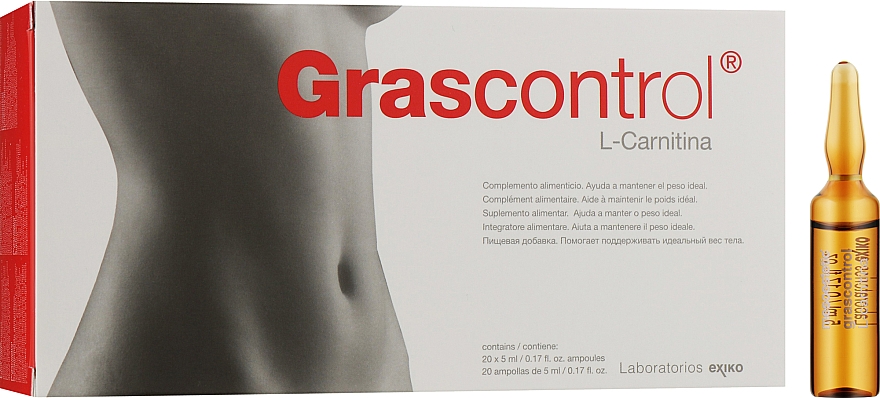 Вітаміни "Вага контроль, L-карнітин" - Mesoestetic Grascontrol L-carnitina — фото N1