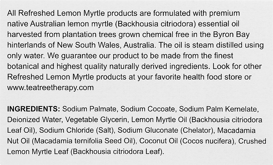 Мыло на растительной основе натуральное освежающее отшелушивающее с маслом лимонного мирта - Tea Tree Therapy Exfoliating Soap — фото N3