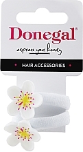 Резинки для волос, FA-5659, белые цветочки 2 - Donegal — фото N1