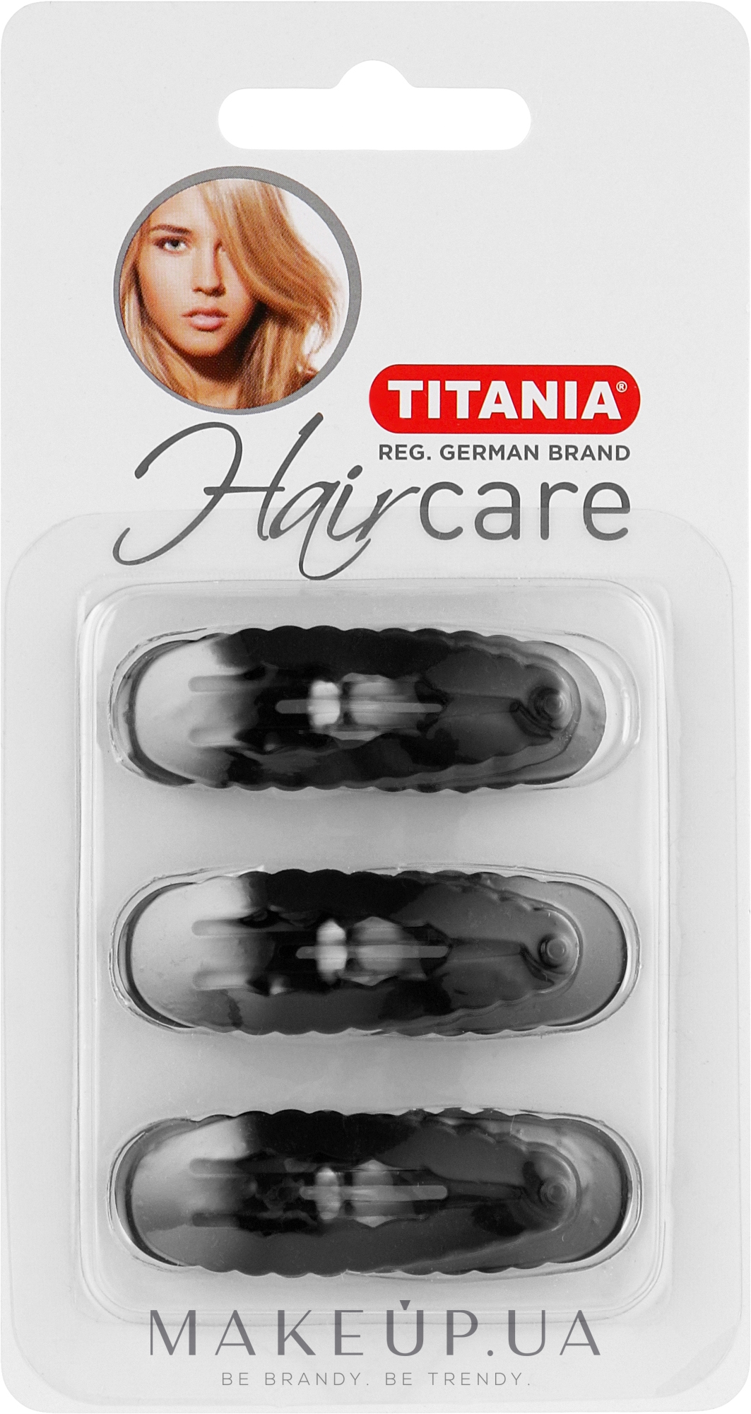 Заколки для волосся "Riffel Medium", 6шт, чорні - Titania — фото 6шт