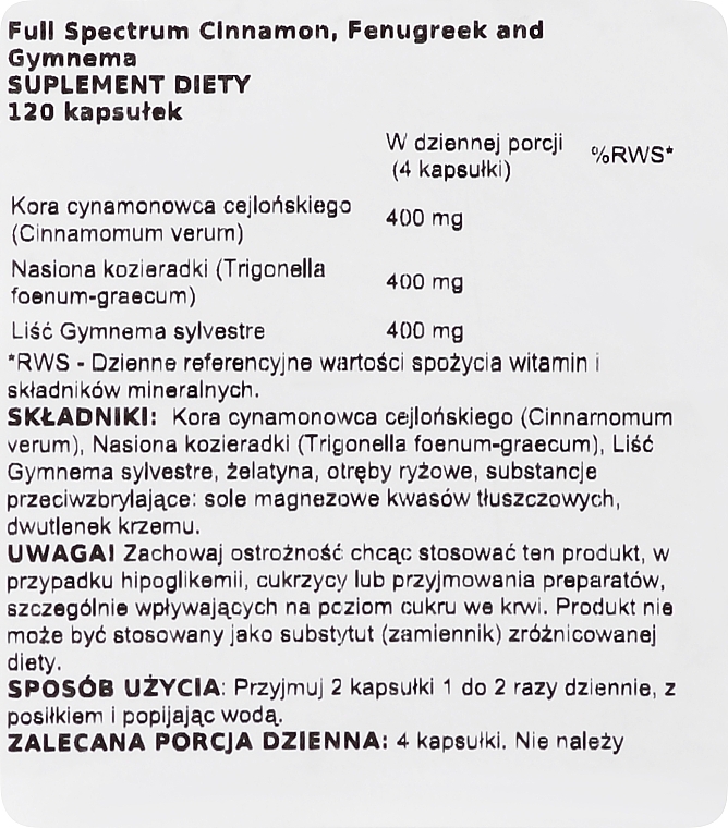 Харчова добавка "Кориця, пажитник і джимнема", 200 мг - Swanson Full Spectrum Cinnamon Fenugreek & Gymnema — фото N2