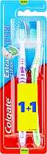 Зубная щетка Экстра Клин с очистителем для языка средней жесткости - Colgate Extra Clean — фото N1