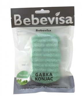 Спонж для лица и тела "Перечная мята" - Bebevisa Konjac Sponge — фото N1