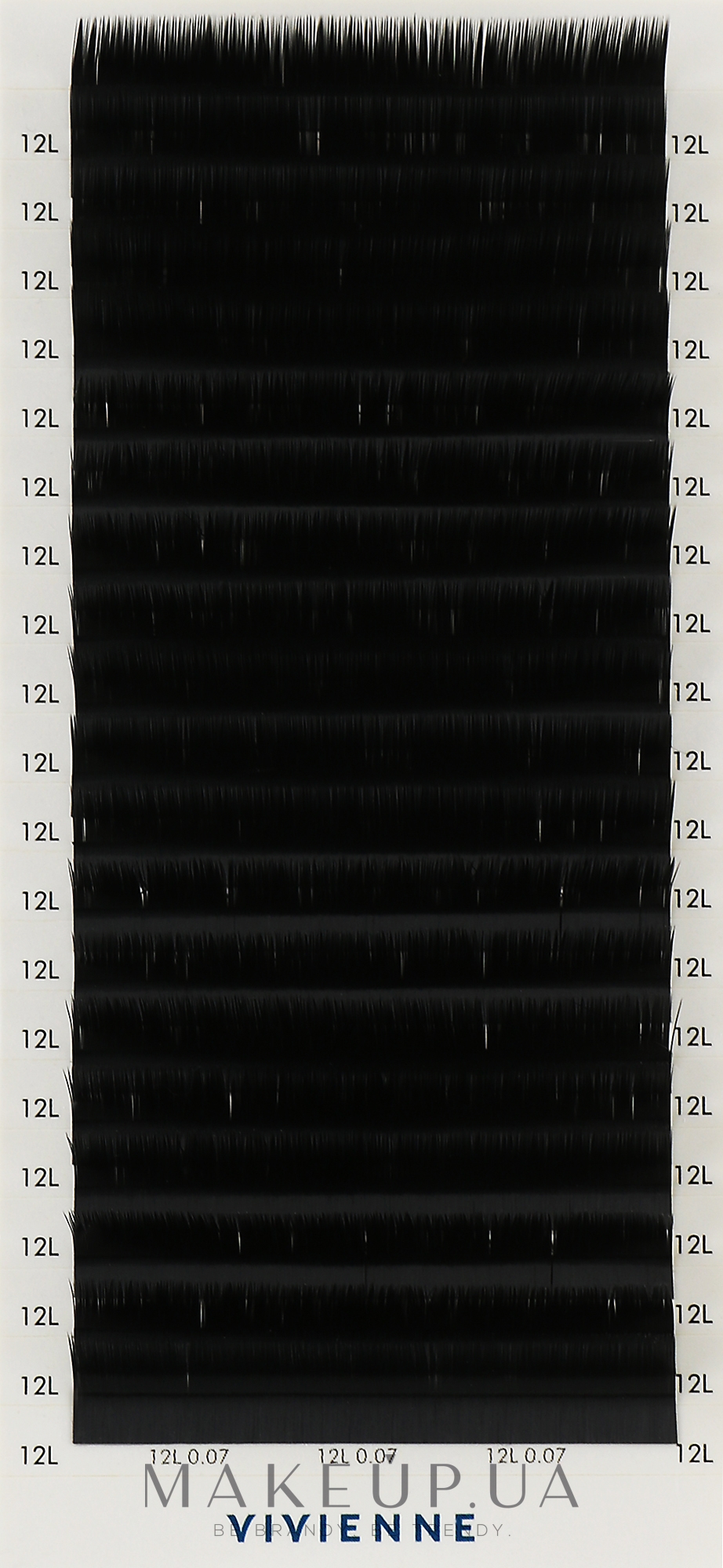 Накладні вії "Elite", чорні, 20 ліній (0,07, L, 12) - Vivienne — фото 1уп