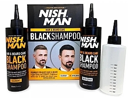Духи, Парфюмерия, косметика Шампунь для маскировки седины - Nishman Hair&Beard Care Black Shampoo Bundle