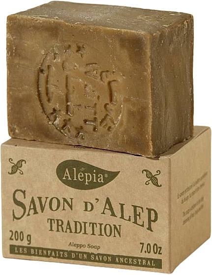 Традиционное алеппское мыло с лавровым маслом 1% - Alepia Authentic Tradition Aleppo Soap 1% Laurel — фото N1