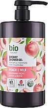 Крем-гель для душу "Персик і молоко" з помпою - Bio Naturell Peach & Milk Сreamy Shower Gel — фото N1