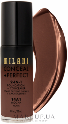 Тональный крем + корректор для лица - Milani Conceal Perfect 2-In-1 Foundation + Concealer — фото 14A1 - Mocha