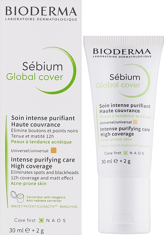 Тонирующий крем - Bioderma Sebium Global Cover Cream — фото N2