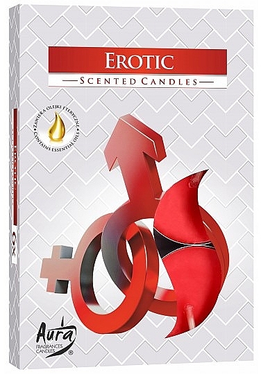 Набор чайных свечей "Эротика" - Bispol Aura Erotic Scented Candles — фото N1