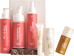 Набор "Комплексный уход за зрелой сухой и нормальной кожей с пенкой", 6 продуктов - Marie Fresh Cosmetics — фото N1