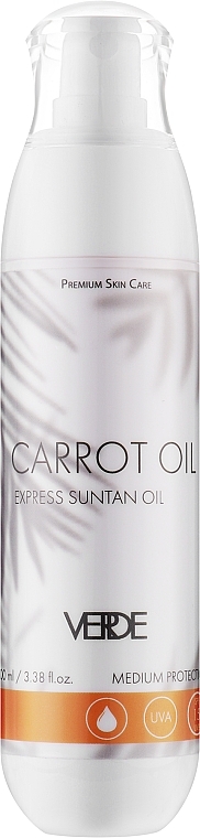 Морквяна олія для засмаги тіла - Verde Carrot Oil — фото N1