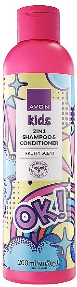 Шампунь і кондиціонер 2 в 1 - Avon Kids Ok! 2In1 Shampoo & Conditioner — фото N1