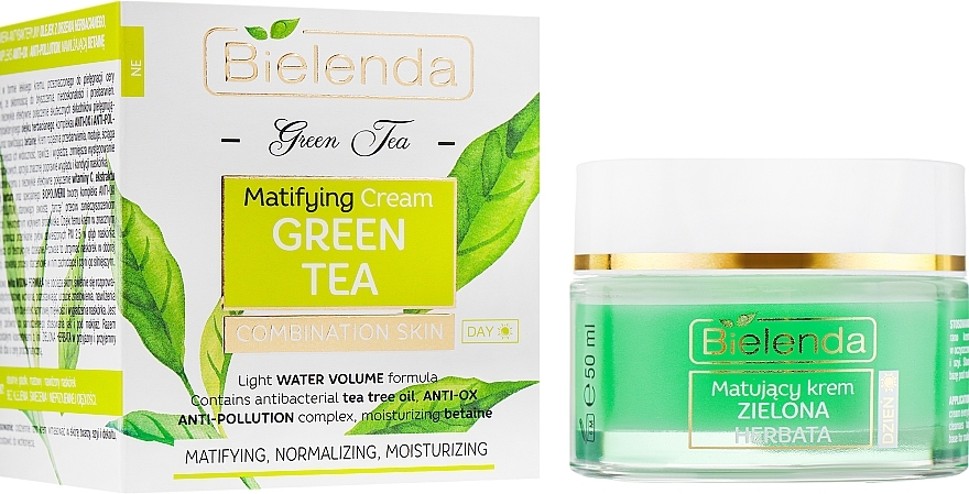 УЦЕНКА Матирующий крем для лица - Bielenda Green Tea Day Mattifying Face Cream Combination Skin * — фото N1