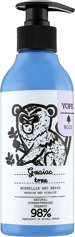 Шампунь для волосся зміцнювальний "Сила дерева життя" - Yope Hair Shampoo Strengthening Guaiac Wood, Incense, Resin
