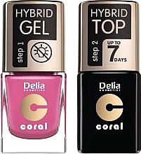 Парфумерія, косметика Delia Cosmetics Hybrid Gel Set (nail/gel/11ml + top/gel/11ml) - Набір