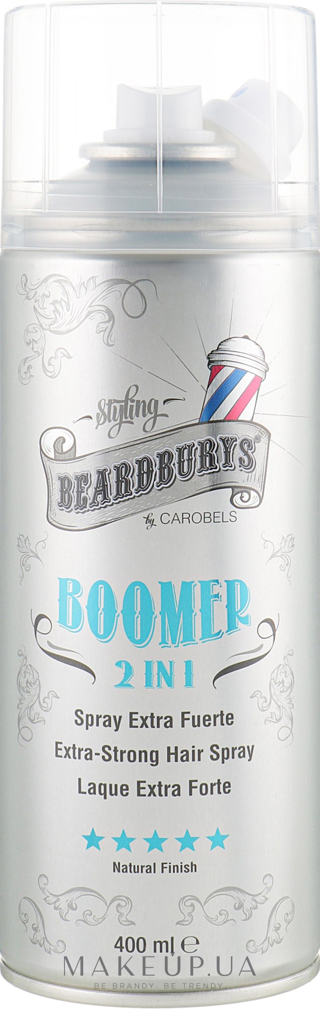 Лак для волос с двумя распылителями - Beardburys Boomer 2 in 1 Super Strong Hair Spray — фото 400ml