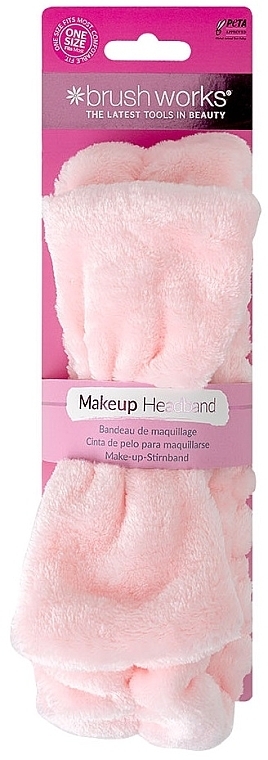 Пов'язка на голову, рожева - Brushworks Makeup Headband Pink — фото N1