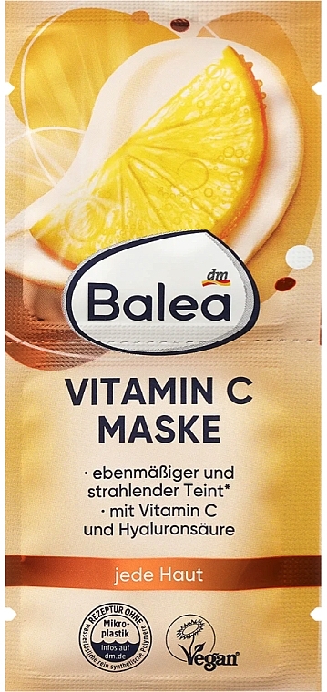Увлажняющая маска для лица с витамином С для всех типов кожи - Balea Vitamin C Maske Balea — фото N1