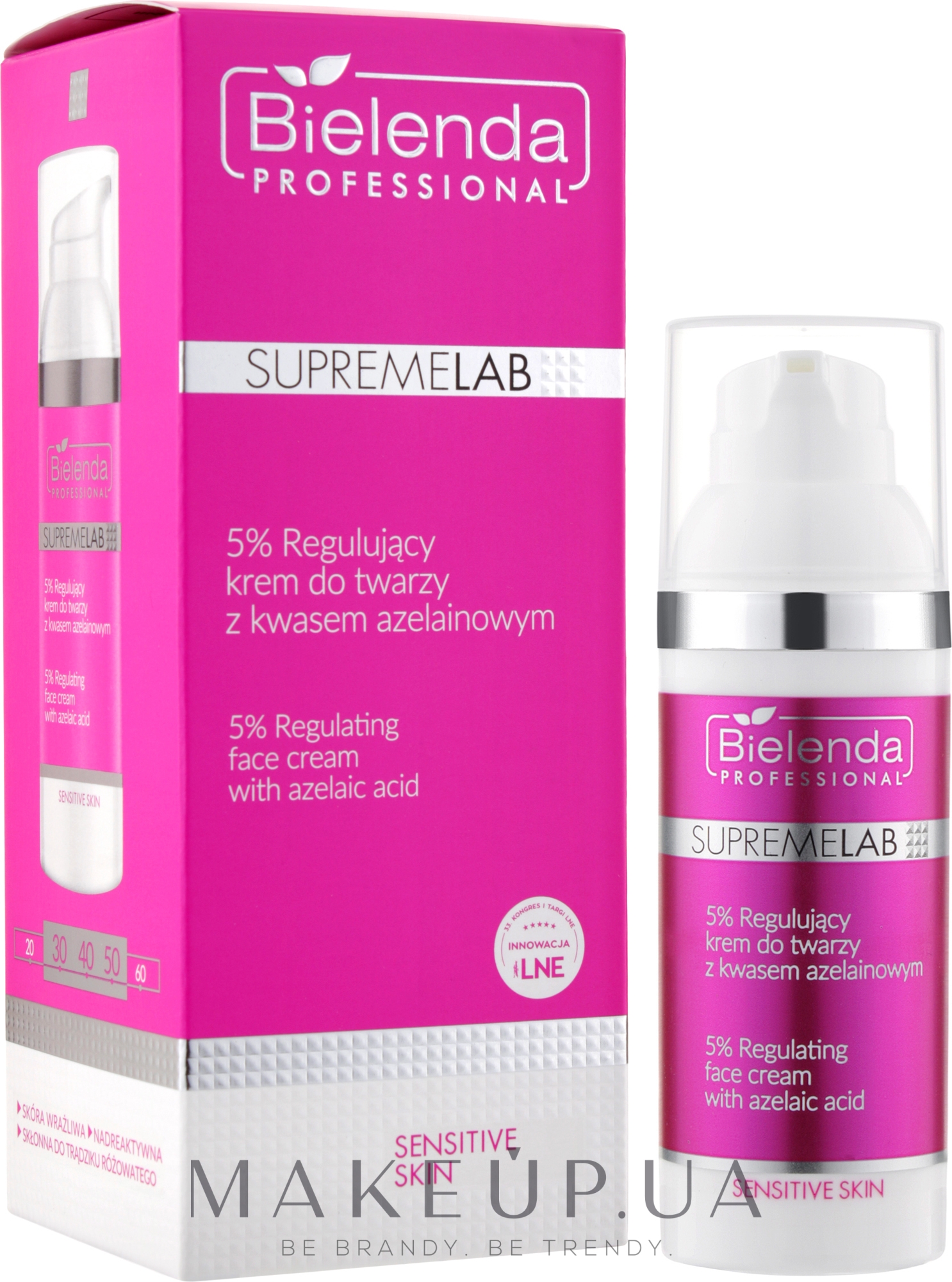 Відновлювальний крем для обличчя з 5% азелаїновою кислотою - Bielenda Professional SupremeLab Sensitive Skin 5 % — фото 50ml