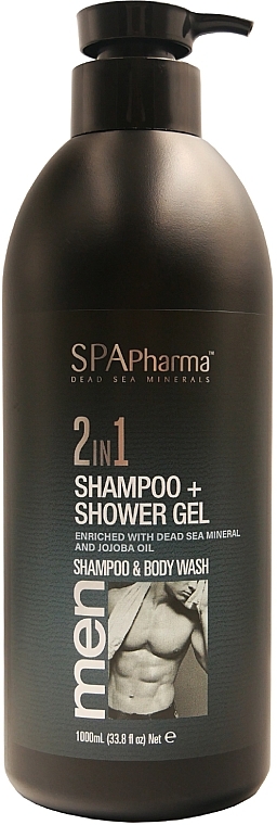 Шампунь и гель для душа 2 в 1 - Spa Pharma Men Shampoo & Body Wash 2in1 Energizing — фото N1
