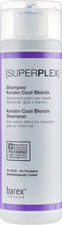 Шампунь "Холодный блонд" - Barex Italiana SuperPlex Keratin Cool Blonde Shampoo — фото N3