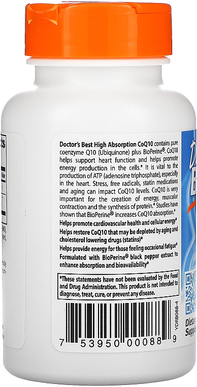 Коензим Q10 високого засвоєння, з біоперином, 100 мг, желатинові капсули - Doctor's Best — фото N3