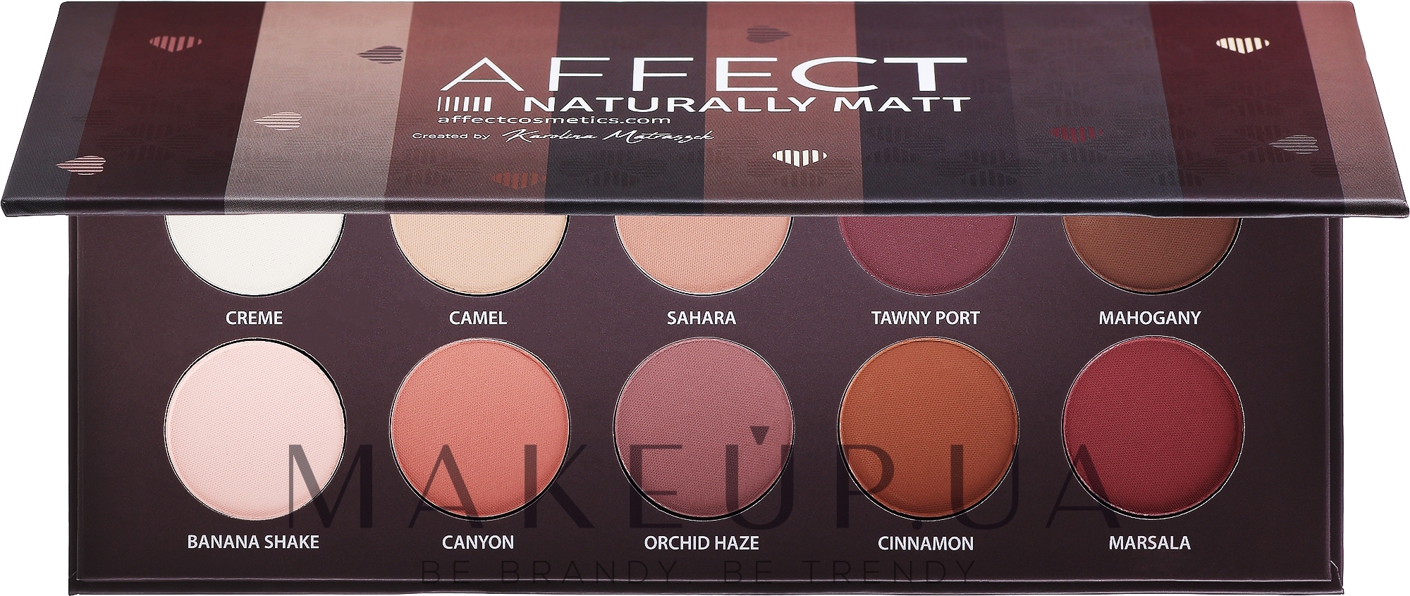 Палетка прессованных теней для век - Affect Cosmetics Naturally Matt Eyeshadow Palette — фото 10x2g