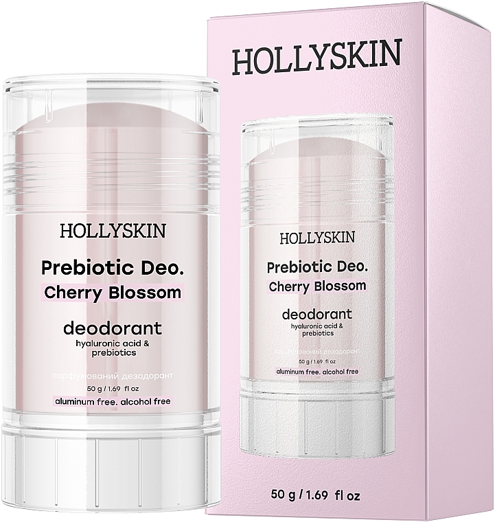 Парфумований дезодорант з гіалуроновою кислотою і пребіотиками - Hollyskin Prebiotic Deo. Cherry Blossom — фото N1