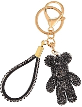 Брелок для ключів "Кришталевий ведмідь", чорний - Ecarla BRL253CZ — фото N1