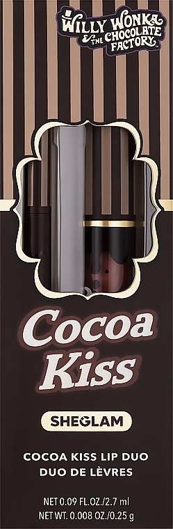 Sheglam Willy Wonka Chocolate Factory Cocoa Kiss Lip Duo - Набір для губ — фото N2
