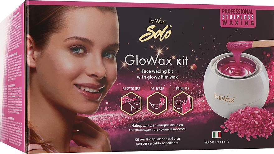 Набір для депіляції обличчя, 8 продуктів - ItalWax Glow Wax Kit