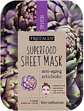 Духи, Парфюмерия, косметика Тканевая маска для лица "Артишок" - Freeman Superfood Sheet Mask Anti-Aging Artichoke