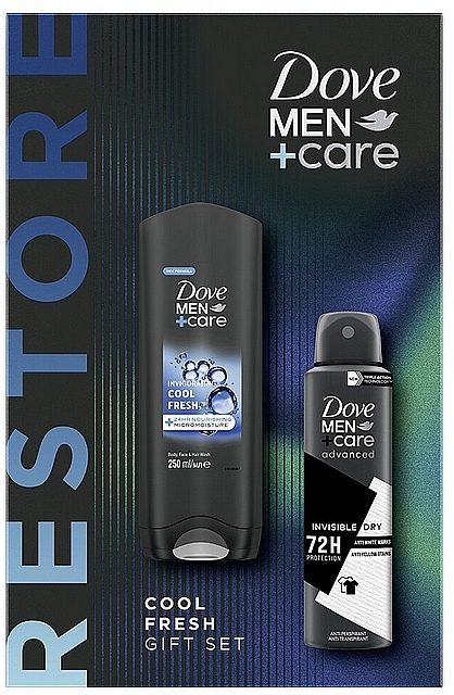 Набор - Dove Men+Care Restore Set (sh/gel/250ml + deo/spray/150ml) — фото N2