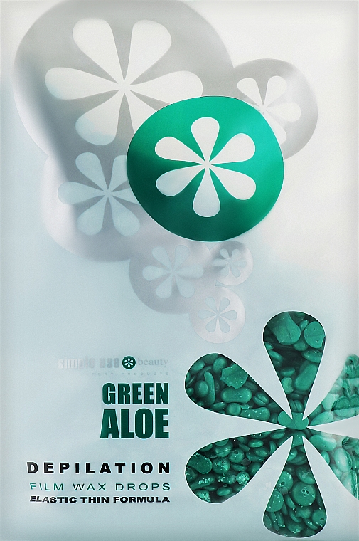 Воск для депиляции пленочный в гранулах "Зеленое Алоэ" - Simple Use Beauty Depilation Film Wax Drops Green Aloe — фото N1