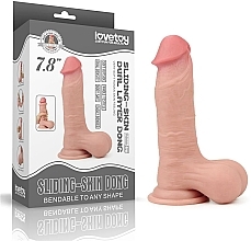 Парфумерія, косметика Фалоімітатор з мошонкою - LoveToy Sliding Skin Dual Layer Dong 7.8"