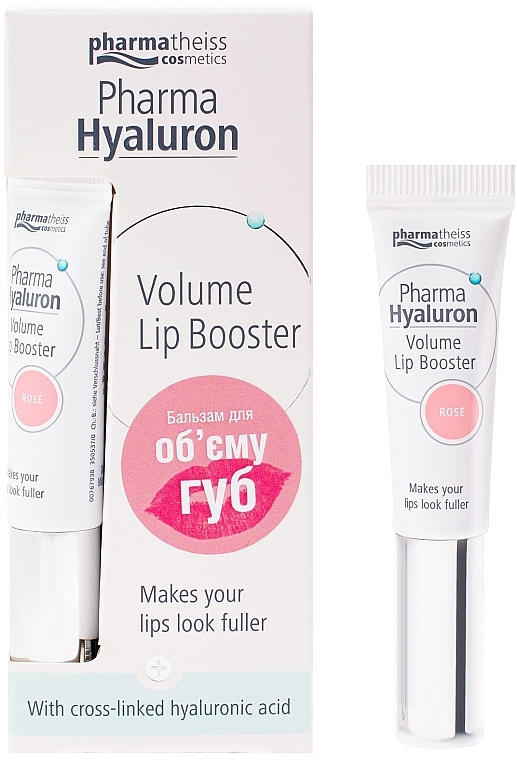 Бальзам для губ "Рожевий" - Pharma Hyaluron Pharmatheiss Cosmetics Volume LipBooster Rose — фото N3